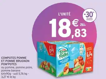 Intermarché Pom'potes compotes pomme et pomme brugnon offre