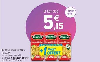 Intermarché Panzani pâtes coquillettes offre