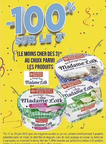 Madame loïk -100% sur le 3e au choix parmi les produits madame loïk