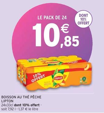 Intermarché Lipton boisson au thé pêche offre