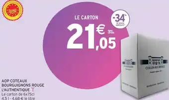 Intermarché L'authentique aop coteaux bourguignons rouge offre