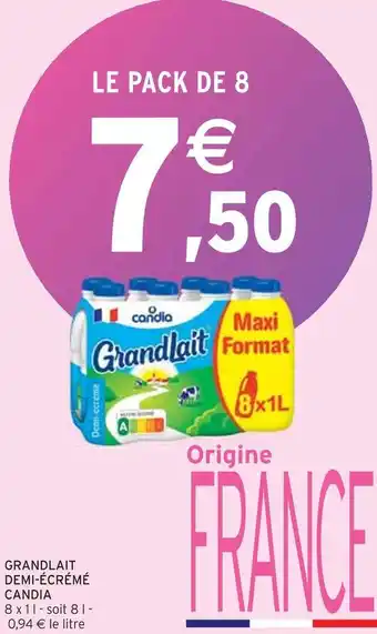 Intermarché Candia grandlait demi-écrémé offre