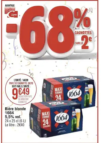 1664 bière blonde 5,5% vol.