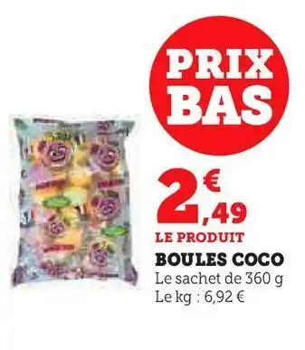 Super U Boules coco offre