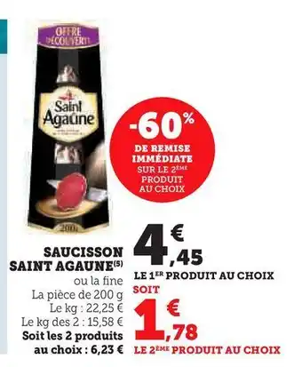 Super U Saucisson saint agaune offre