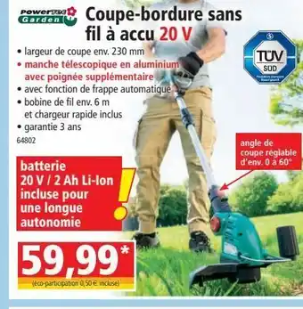 Norma Coupe-bordure sans fil a accu 20v offre