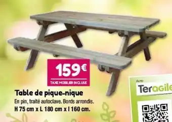 Point Vert Table de pique-nique offre