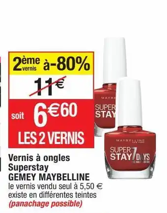 Cora x Carrefour Vernis à ongles maybelline offre