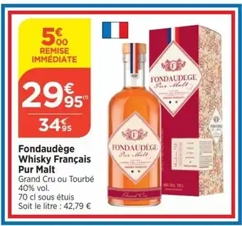 Bi1 Fondaudège Whisky Français Pur Malt offre