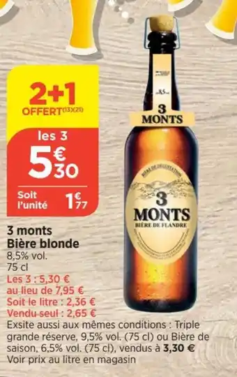 Bi1 3 monts Bière blonde offre