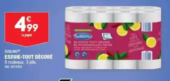 ALDI SUBLIMO ESSUIE-TOUT DÉCORÉ 8 rouleaux. 3 plis. offre
