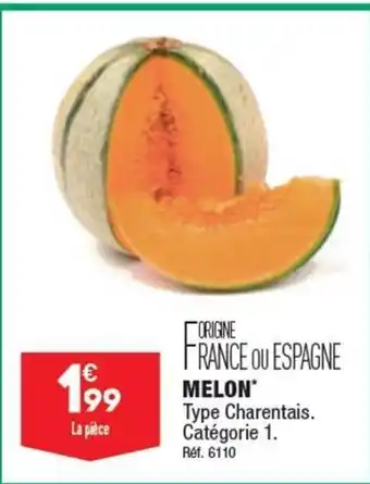 ALDI MELON* Type Charentais. Catégorie 1. Réf. 6110 offre