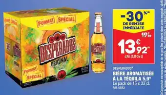 ALDI DESPERADOS BIÈRE À LA TÉQUILA Le pack de 15 x 33 cl. offre