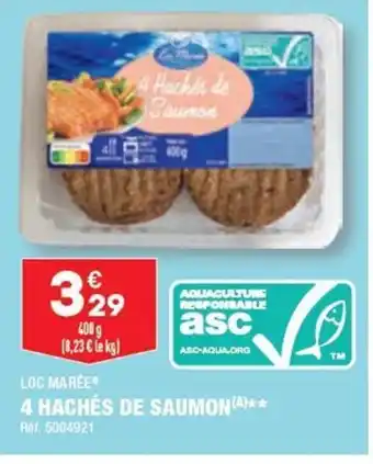 ALDI 4 HACHÉS DE SAUMON(*)** offre