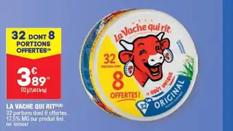 ALDI LA VACHE QUI RITⓇ(A) 32 portions dont 8 offertes. 17,5% MG sur produit fini. Réf. 5000642 offre
