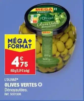ALDI OLIVES VERTES Dénoyautées. offre