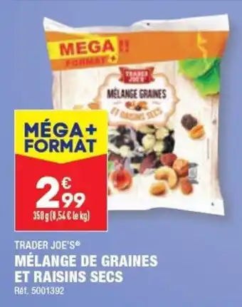 ALDI MÉLANGE DE GRAINES ET RAISINS SECS offre