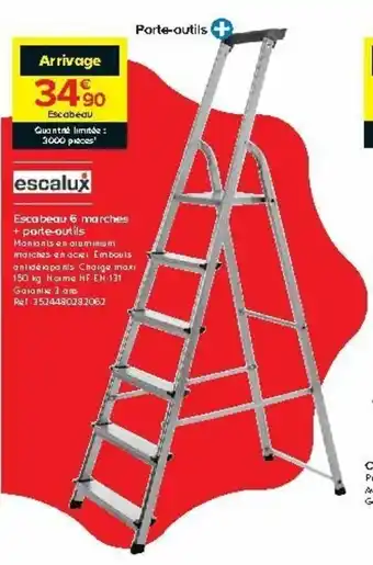 Escabeau 6 marches + porte-outils