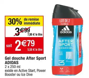 Cora x Carrefour Adidas gel douche after sport offre