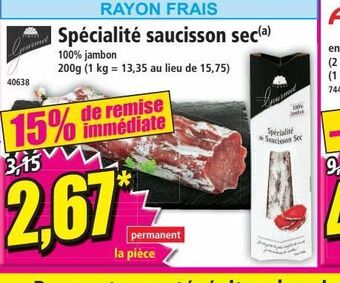 Norma Specialite saucisson sec offre