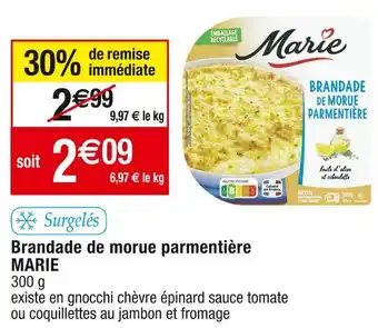 Cora x Carrefour Marie brandade de morue parmentière offre