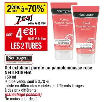 Cora x Carrefour Neutrogena gel exfoliant pureté au pamplemousse rose offre