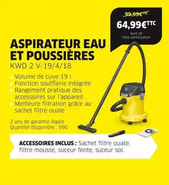 Cora x Carrefour Kärcher aspirateur eau et poussières offre