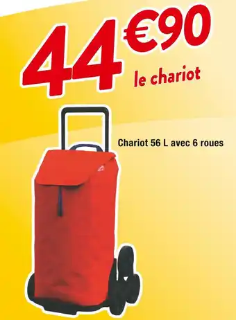 Cora x Carrefour Chariot 56 l avec 6 roues offre