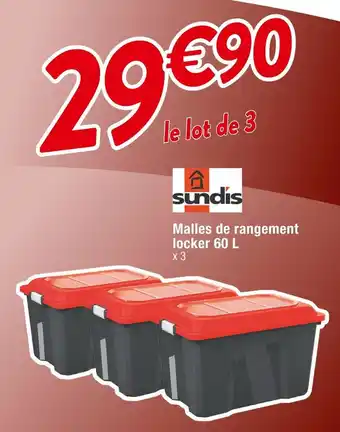 Cora x Carrefour Sundis malles de rangement locker 60 l offre