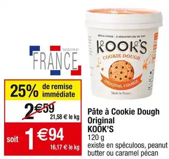Cora x Carrefour Kook’s pâte à cookie dough original offre