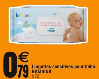 Cora x Carrefour Bambinii lingettes sensitives pour bébé offre