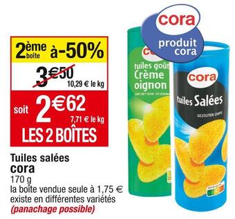 Cora x Carrefour Cora tuiles salées offre