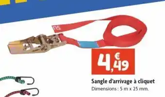 Sangle d`arrivage à cliquet