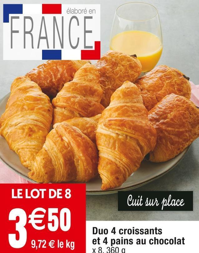 Cora Duo 4 croissants et 4 pains au chocolat offre