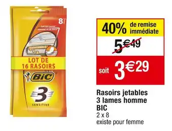 Cora x Carrefour Bic rasoirs jetables 3 lames homme offre