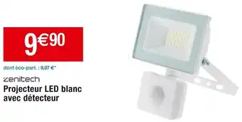 Cora x Carrefour Zenitech projecteur led blanc avec détecteur offre