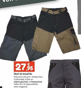 Short de travail bic