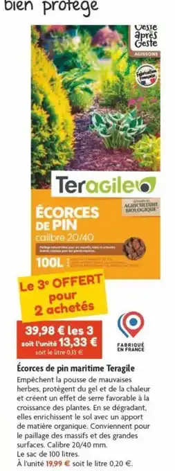 Point Vert Écorce de pin maritime teragile offre