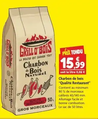 Point Vert Charbon de bois qualité restaurant offre