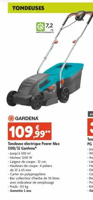 Point Vert Tondeuse électrique power max 1200/32 gardena offre