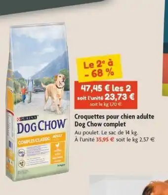 Point Vert Croquettes pour chien adulte dog chow complet offre