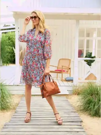 Robe imprimée qualité froissée, repassage superflu