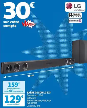 Auchan BARRE DE SON LG SJ3 Barre de son 2.1ch offre