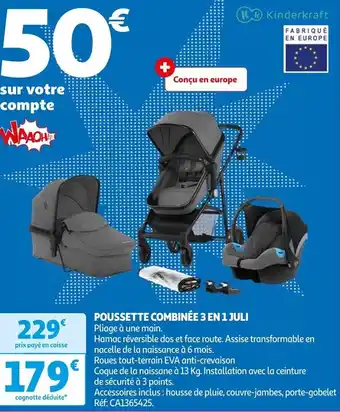 Auchan POUSSETTE COMBINÉE 3 EN 1 JULI offre