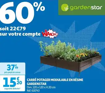 CARRĂ POTAGER MODULABLE EN RĂSINE GARDENSTAR