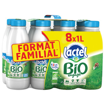 Auchan Lait bio demi-écrémé lactel offre