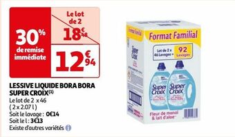 Auchan Lessive liquide bora bora super croix offre