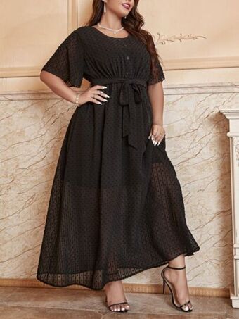 SheIn Shein mulvari robe manches papillon ceinturé en mousseline de soie offre
