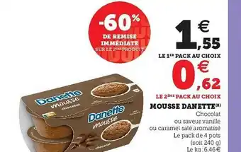 Super U Mousse Danette offre
