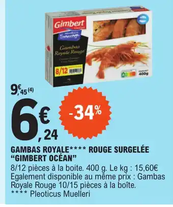 E.Leclerc GAMBAS ROYALE* "GIMBERT OCÉAN" offre